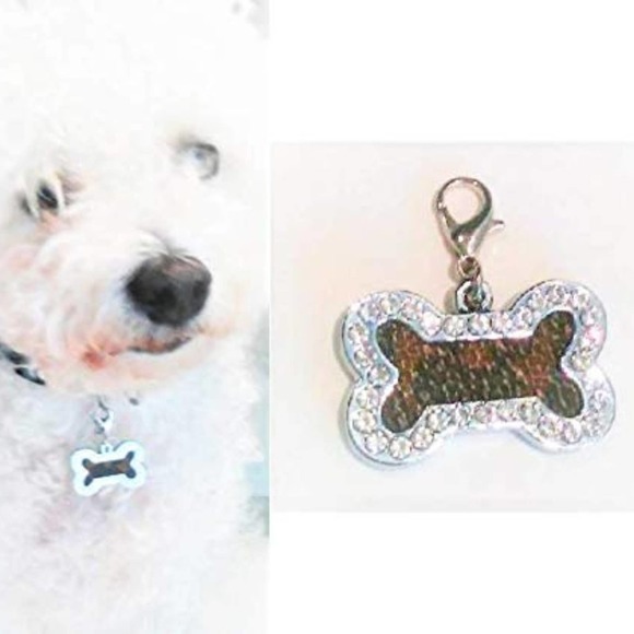 Dog Charm Louis Vuitton Insert & Crystal - Picture 1 of 6